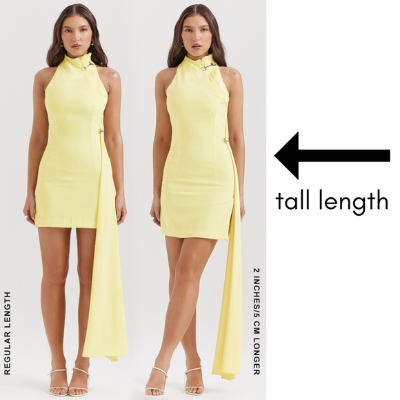 NEW House of CB Marla Dress Lemon Large+ (XL) Tall Length - Picture 6 of 17